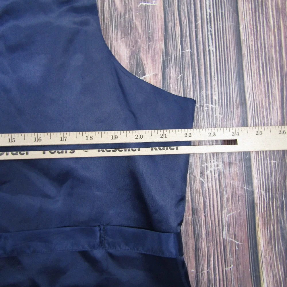 Suit Vest Mens Size XL Navy Blue Pinstripe Formal Waistcoat Wedding 3 Piece